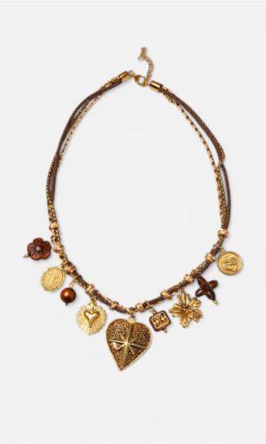 Collana Multifilo Charms Etnici Cuore Sacro by MYRA