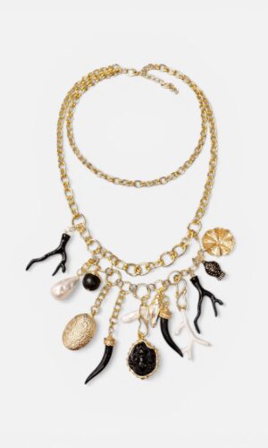 Collane Acciaio Dorato Multi-Charm Marina by MYRA