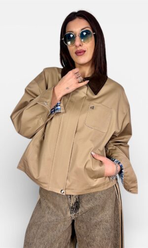 giacca con colletto e contrasto fodera,DIXIE