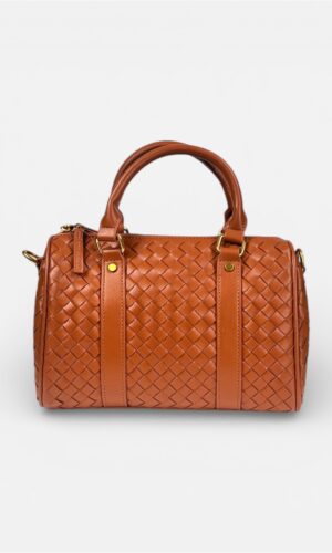 bauletto intreccio burro,cuoio MYRA