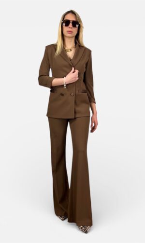 pantalone zampa in crepe nero,magenta,cacao,marrone,fucsia,blu,cipria IMPERIAL