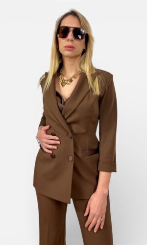 giacca doppio petto raso blu,nero,moro,cacao,fucsia,marrone,cipria IMPERIAL