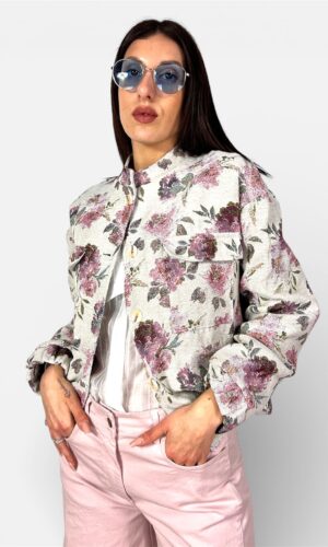 Giacca Bomber a Fantasia Floreale by MYRA