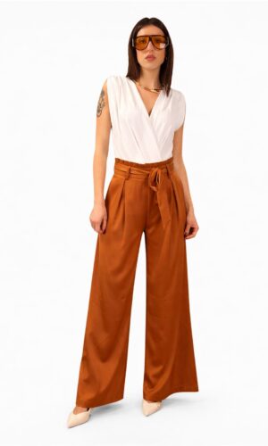 Pantaloni Palazzo con Cintura coccio, INFLUENCER