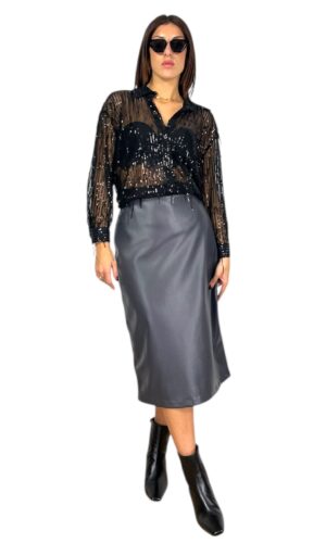 gonna matita simil pelle olio,grigio,marrone DIXIE