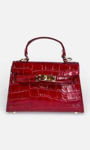 borsa vicky coccodrillo marrone,rossa,crema MYRA