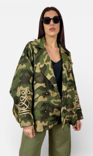 giacca doppio petto camouflage fregi SUSY MIX