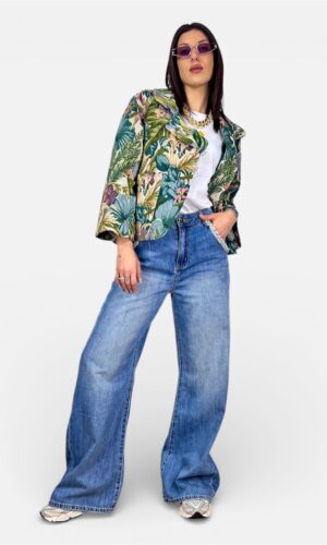 jeans wide leg dettaglio catena INFLUENCER