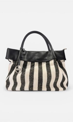 Borsa Sacca Rigata Juta Cotone Ecopelle KARMA