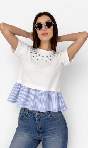 t-shirt balza rigata gioiello INFLUENCER