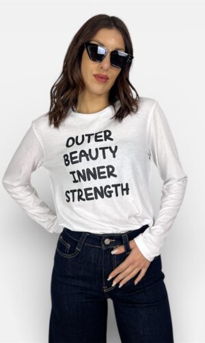 maglia manica lunga con scritta,MYRA