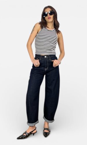 jeans balloon blu scuro,MYRA