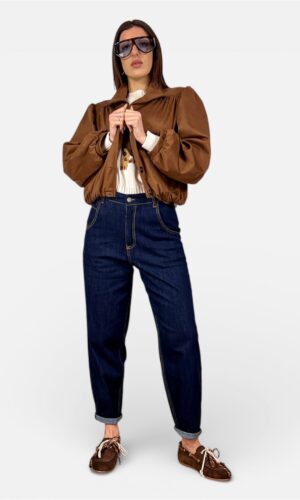 jeans balloon vita alta elastico KARMA