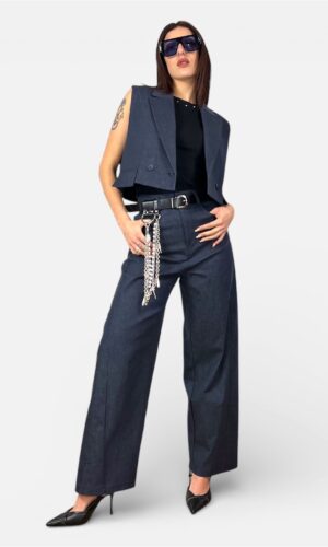 Pantalone Ovetto Denim,Bianco con Kit Accessori IMPERIAL