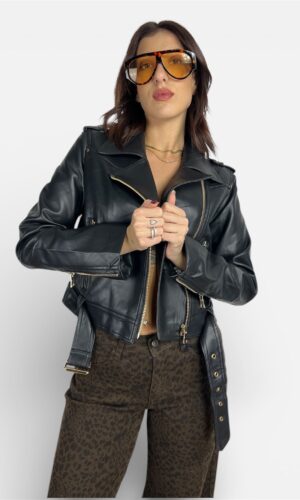 chiodo simil pelle oro MYRA