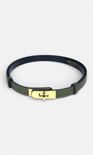 cinta vera pelle regolabile lucchetto nero,rosso,giallo,militare,sabbia,cuoio MYRA