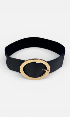cinta elastico fibbia ovale nero,burro by MYRA