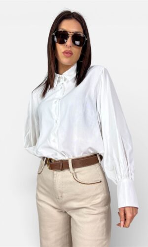 camicia oxford manica ampia rosa,celeste,bianco by MYRA