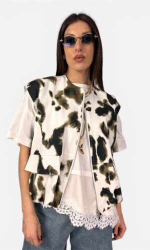 Bomber smanicato stampa astratta IMPERIAL