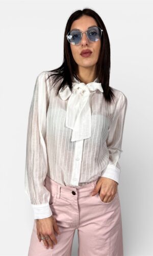 Camicia fiocco gessata lime,bianco BREND